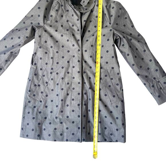 Banana Republic Polka Dot Raincoat Women’s Belted Trench-Belt Missing-Medium - Picture 9 of 10